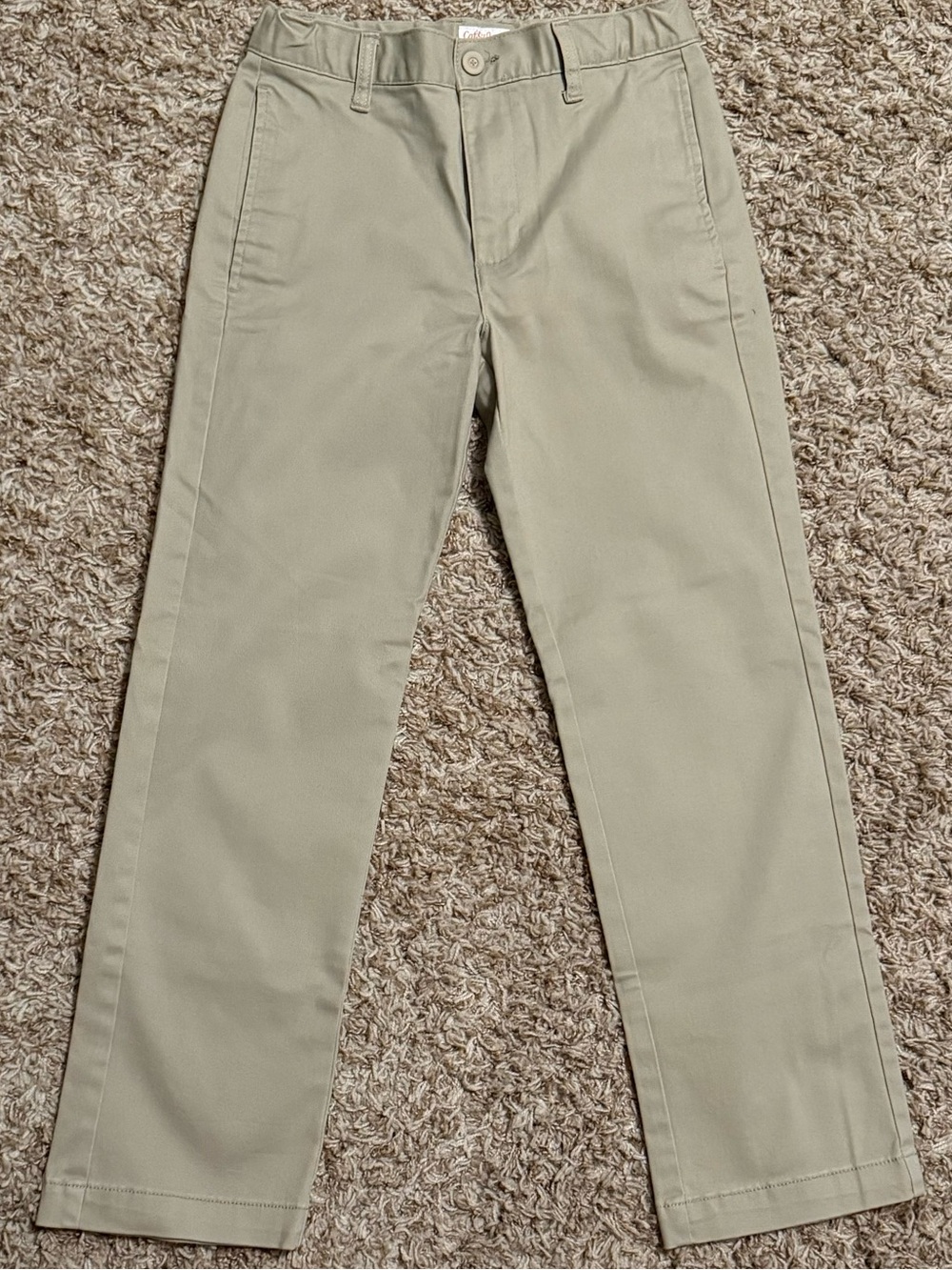 Cat & Jack Casual Chino Pants Boys Size 12 Khaki Tan School Preppy NWOT